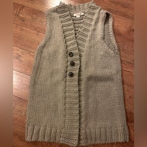 Simply Noelle Sleeveless Tan Knit Cardigan -XS